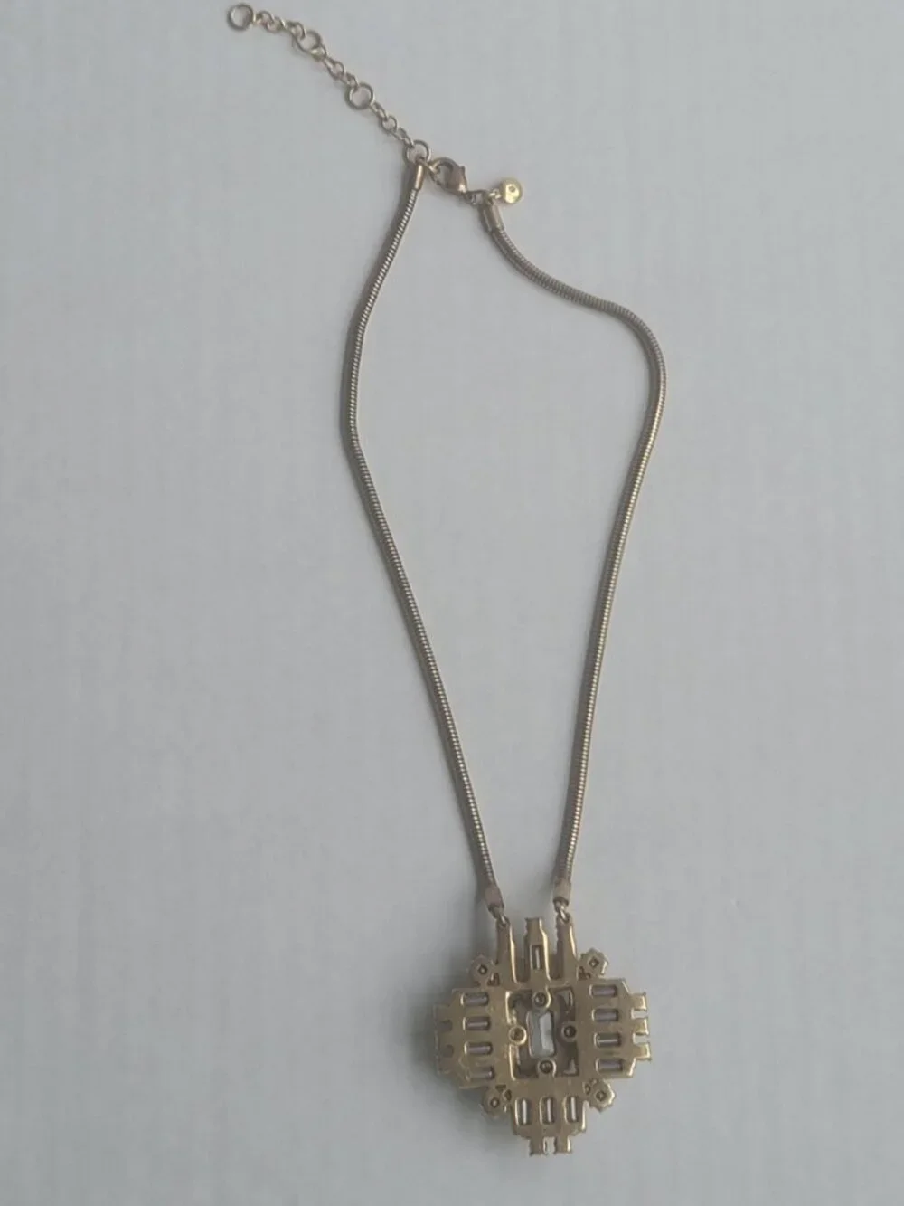 Vintage J Crew Art Deco Crystal Maximalist Y2K Snake Chain Statement Necklace